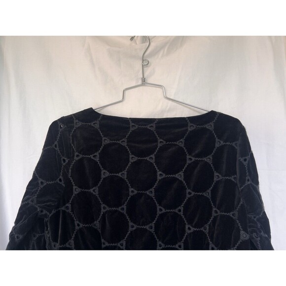 Boden Black Embossed Velvet Circle Shift Mini Dress M US 6R Evening Party Career - Picture 5 of 7
